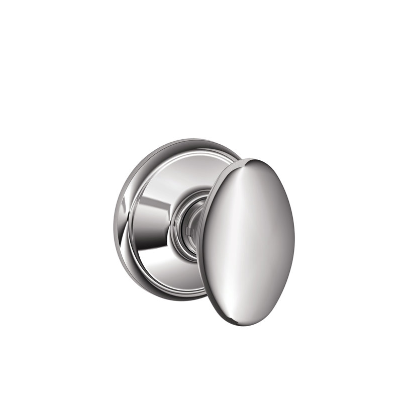 Siena Passage Door Knob with Rosette, Bright Chrome