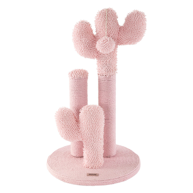 Grattoir pour chat Eppo Modern Jute Triple-Cactus, H 21,5 po x l 13 po x P 13 po, Rose