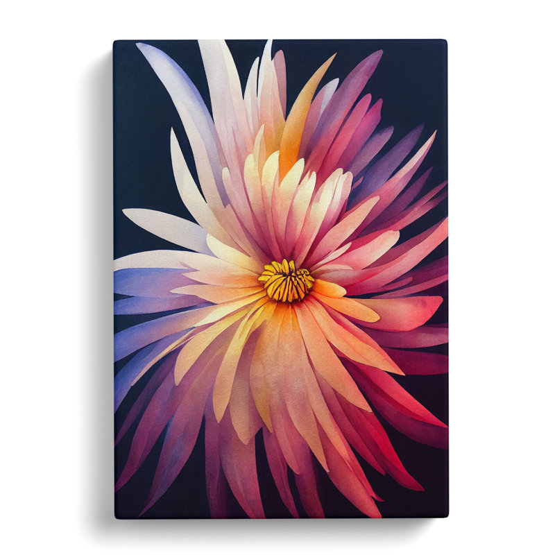 Watercolour Chrysanthemum Flower Vol.1 - Wrapped Canvas, 76cm H x 50cm W x 3cm D