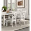 Contemporary 7Pc Dining Set White Oak Table W Leaf 6X Side Chairs Cross Back Cushion Seat Chair