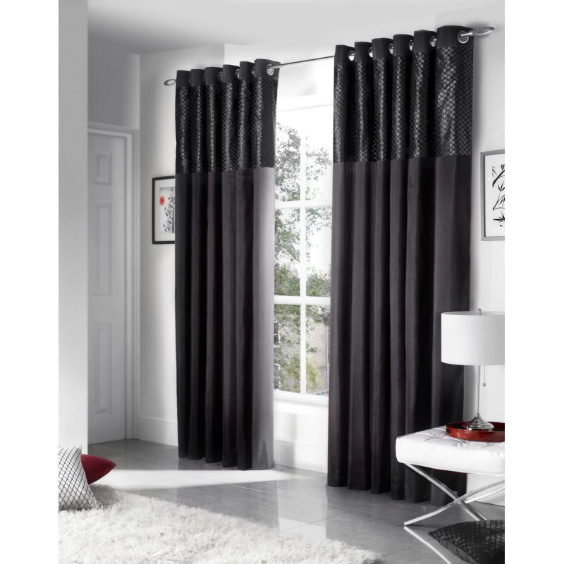 Chojolan Room Darkening Curtain, Width 229 x Drop 229cm, Black