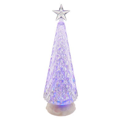 Kurt Adler's 13.6" Battery Operated RGB Color Changing Christmas Tree with Water