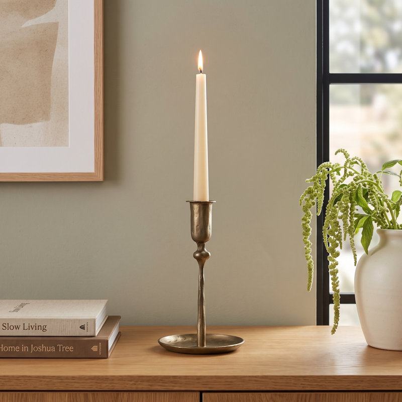 Percy Candlestick, Brass - Lrg, 9.5" H x 3.5" W x 3.5" D