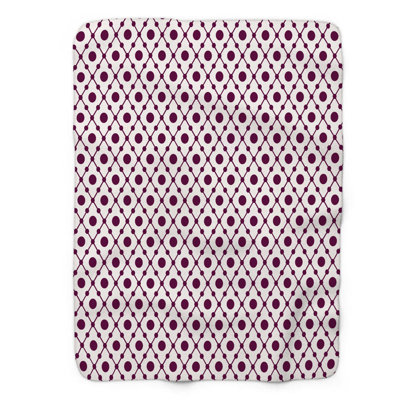 Polka Design mauve - couverture en sherpa de qualité supérieure 1 pièce