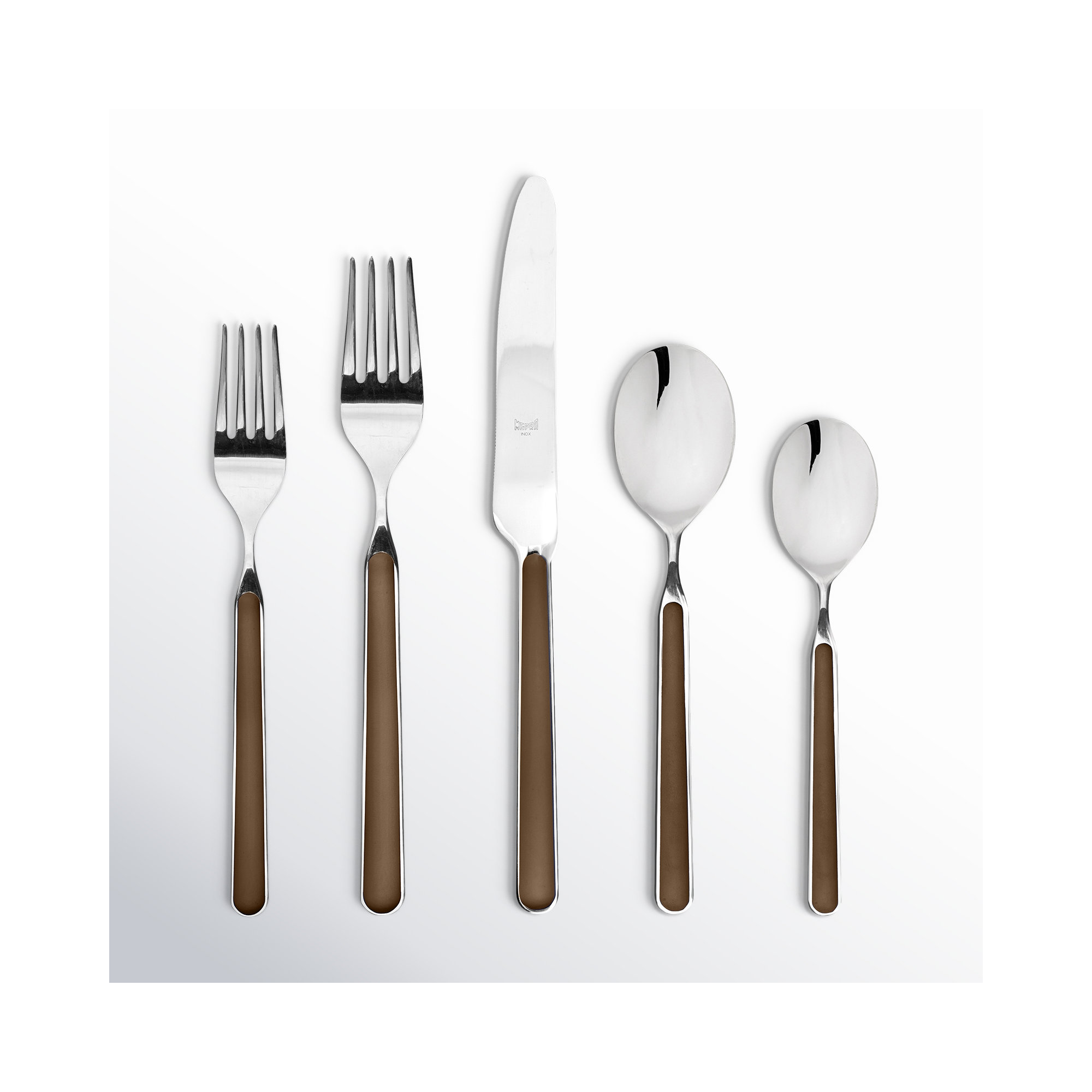 Fantasia Stainless Steel Flatware Set of 20 - Service for 4, Tobacco