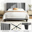 Upholstered Bed Frame with Channel Tufted Headboard-173185129-151398449