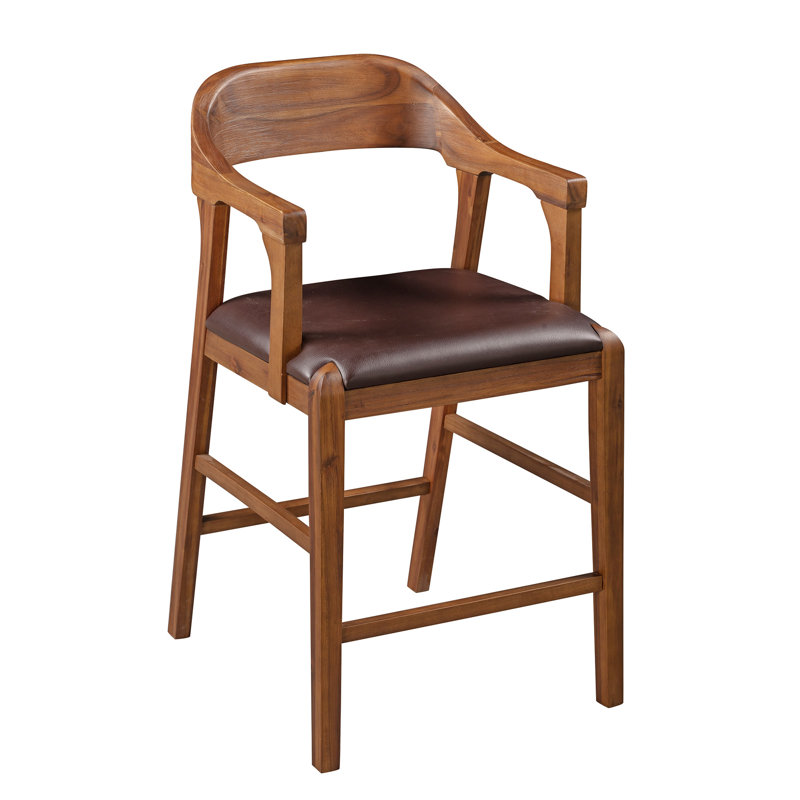 Kolpack Upholstered Faux Leather Counter Stool with Solid Wood Frame, Counter Stool (24" Seat Height)