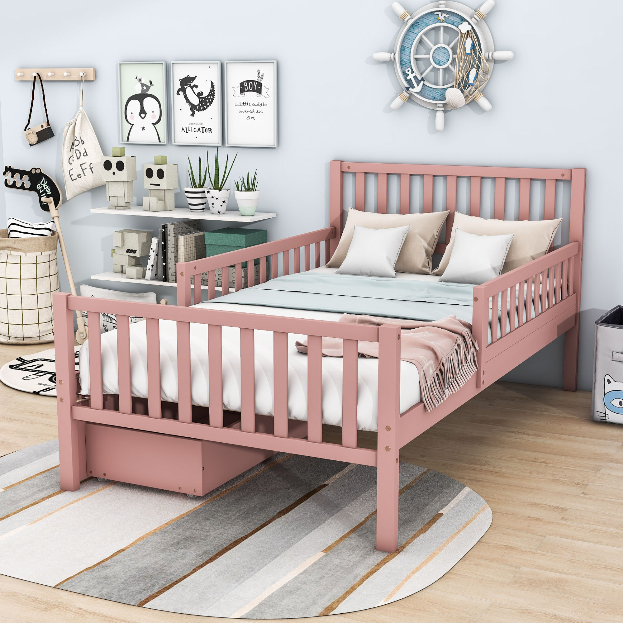 Gracie Oaks Brittyn Slat Storage Bed | Wayfair
