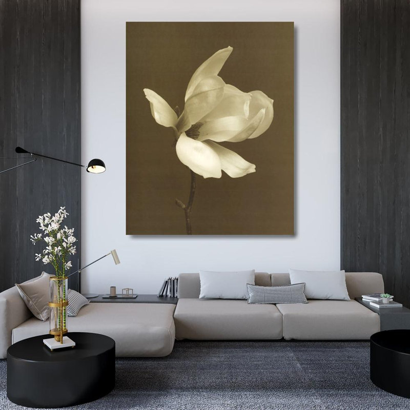 Fleur de magnolia blanc, H 46 po x l 36 po