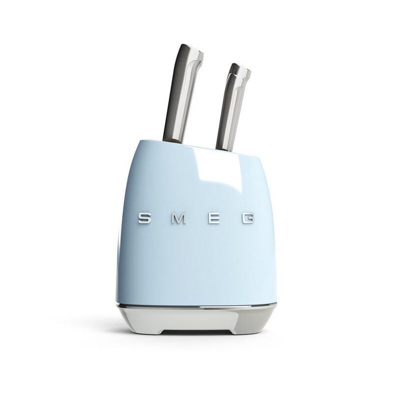 Ensemble de blocs à couteaux 7 pièces SMEG, Bleu pastel