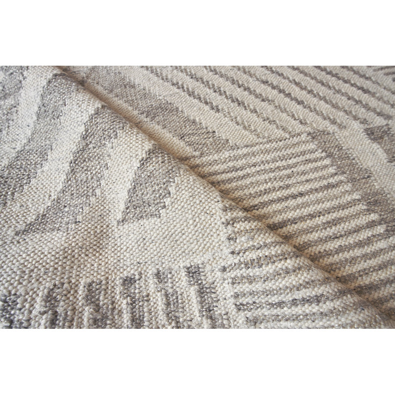 Scandinavian Wool Geometric Area Rug, Rectangle 10' x 14'