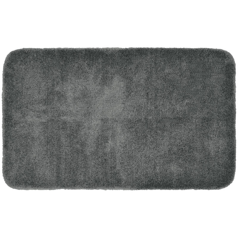 Billy-Dean Nylon Bath Rug with Non-Slip Backing, Dark Gray, 30" W x 50" L
