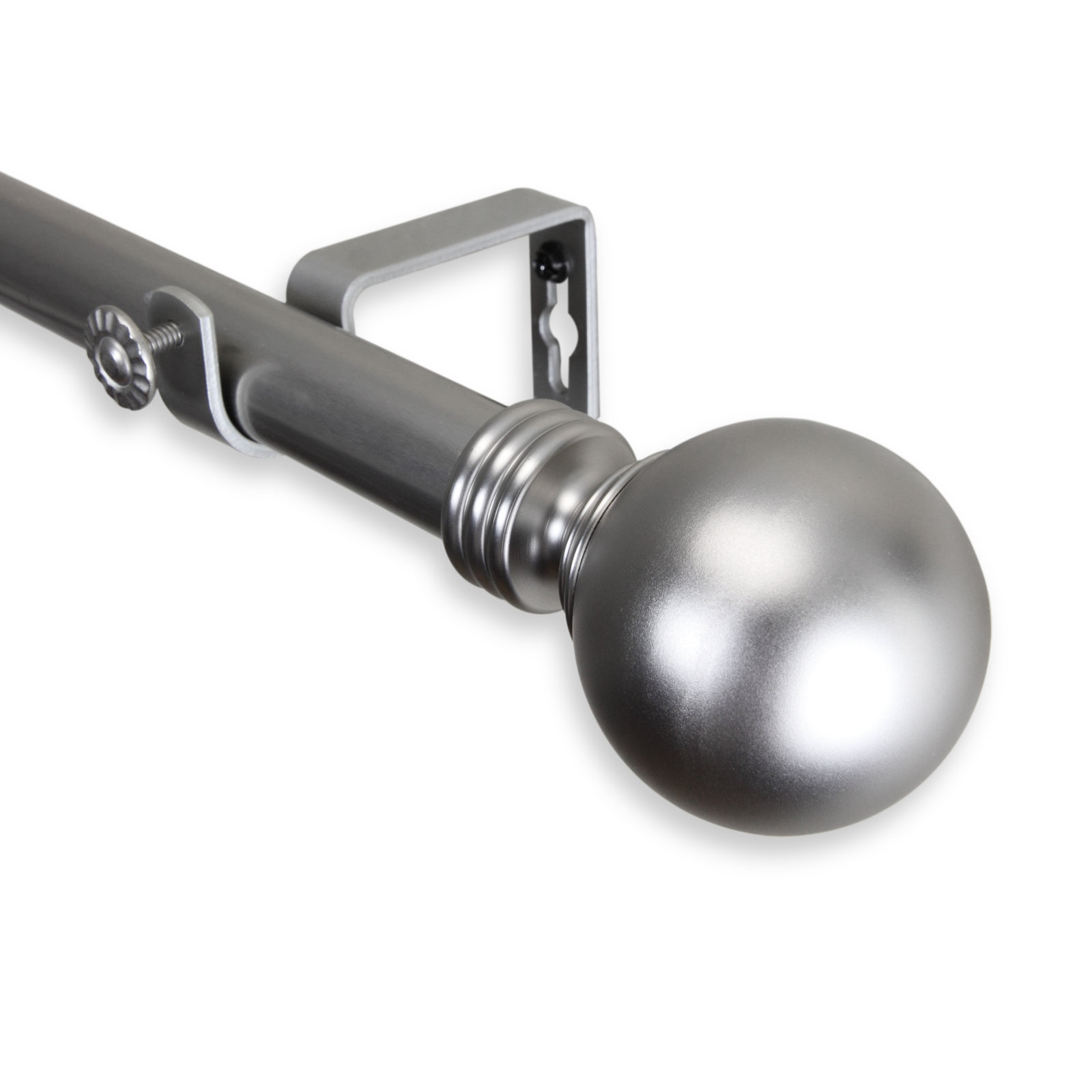 Orpha Single Curtain Rod, 48" - 84", Satin Nickel