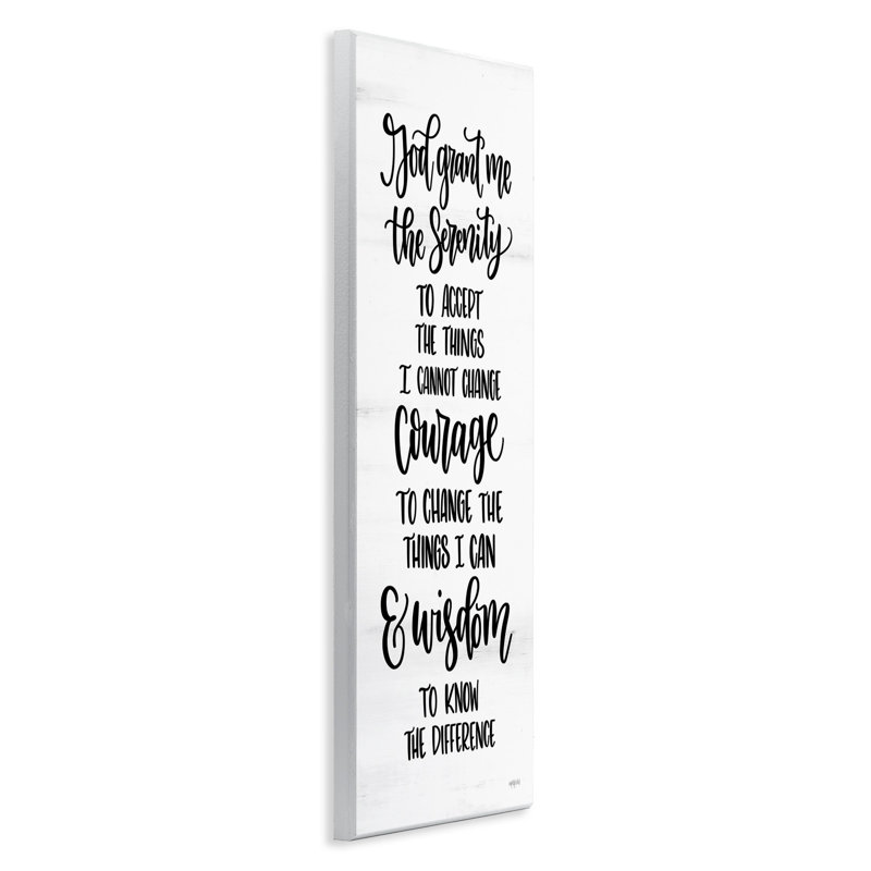 Art sur plaque, "Serenity Courage & Wisdom"