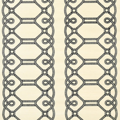 Papier peint brodé en sisal Ziz