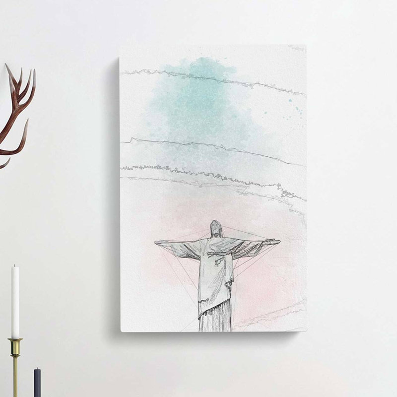 Corcovado In Rio De Janeiro Brazil Abstract Art - Wrapped Canvas Print, 91cm H x 60cm W x 3cm D