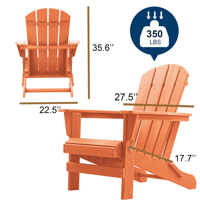 Foldable Outdoor Adirondack Chair, Orange