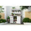 Table de jardin en pot, design rustique et élégant avec plusieurs tiroirs et tablettes pour le rangement-1605739187
