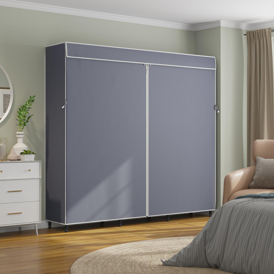 VIPEK V10C Heavy Duty Covered Clothes Rack, White Clothing Rack with Grey Oxford Fabric Cover VIPEK 