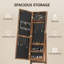 Freestanding Mirror Jewelry Cabinet With LED Lights, Jewellery Organiser With 3 Angle Adjustable, Full-Length Mirror With Storage For Earrings, Necklaces, Rings And Lipsticks-286915767