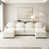 Beige White+4Seat+2Ottoman