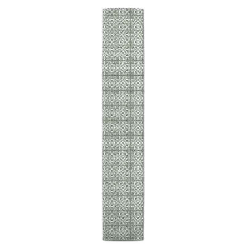 Artis Geometric Table Runner, 72" L x 16" W, Sage Green