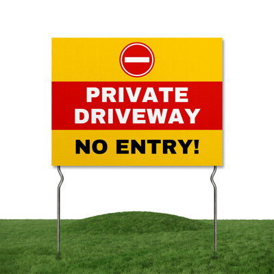 Private Garden – Keep Out! Yard Sign by DC | 24"x18" Double Sided Garden Sign with 13” Metal Stakes | Outdoor Signs Waterproof for Lawn, Patio, Sidewalk & House | Set of 5 | Made in USA