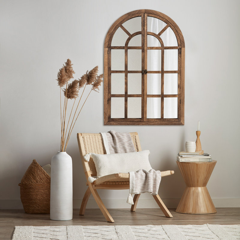 Miroir mural en bois, Gris anthracite