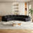 Boneless Corduroy Curved Sectional Sofa With 8 Pillows,Curved Symmetrical Modular Semi Circular Sofa Sectional For Bedroom, Living Room, Office For Leisure Or Nap, Reading Room, And Lobby(Four Modules)-1160972634