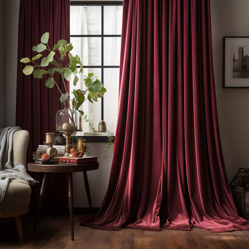 Fayiz Blackout Single Curtain Panel, Red, 52" W x 108" L