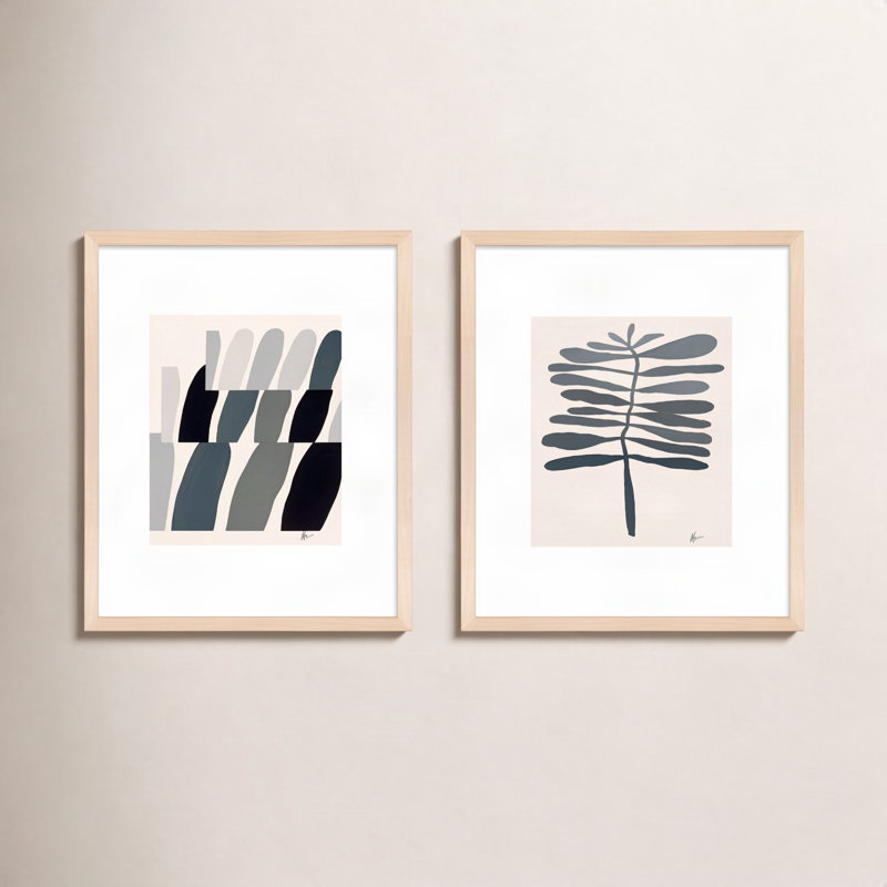 Flora 1&2 Print by Lee Lessem, 30" H x 48" W x 1.25" D, Brown Framed