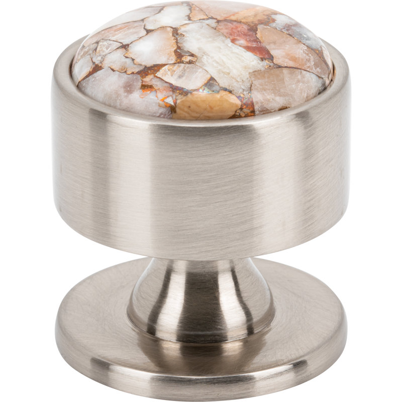 Firesky Diameter Knob, Brushed Satin Nickel, Mohave Yellow, 1 3/8"