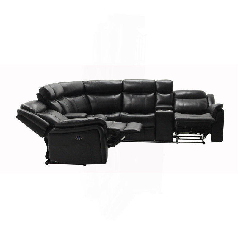 BLACK LEATHER SECTIONAL