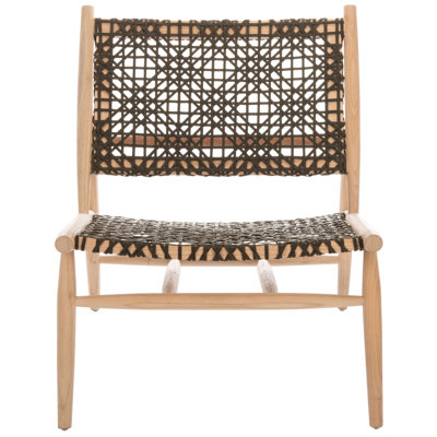 Kazbah Teak Genuine Leather Side Chair