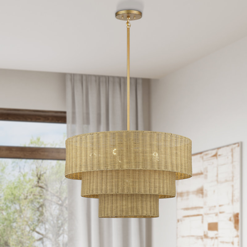 Grand lustre 6 feuilles Weavington