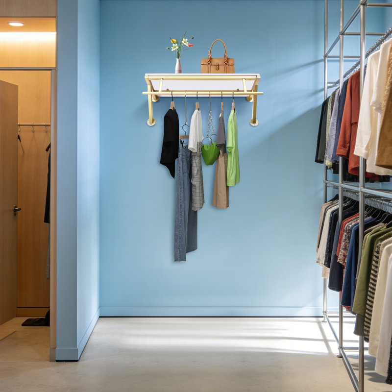Fedella 31.49'' Metal Wall Mounted Clothes Rack