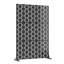 Paravent d'extérieur autoportant en métal avec support, 119 x 183 cm (47 x 72 po), panneau de séparation décoratif pour jardin/terrasse - Acier galvanisé antirouille - Noir - Grille carrée