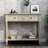 Traditional Design Console Table with Two Drawers and Bottom Shelf-1367724305