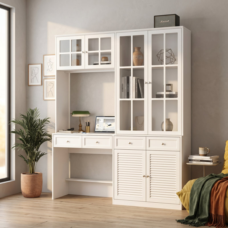 Armoire de rangement 4 tiroirs avec bureau Demitz