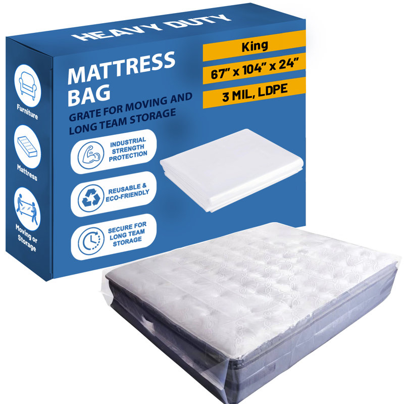 Housse pour matelas pour le déplacement et le rangement, housse de protection pour matelas robuste, sacs de rangement pour matelas imperméables, polyuréthane, résistant aux déchirures, très grand