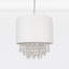 26cm H Cotton Drum Pendant Shade ( Uno ) in Ivory