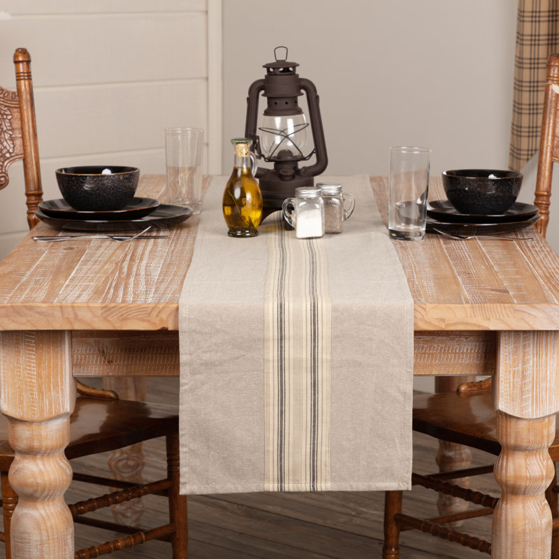 Surikova Striped 100% Cotton Table Runner, 72" L x 13" W