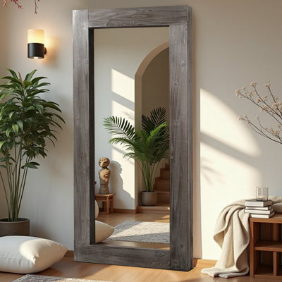 Rectangle Wood Framed Full Length Mirror Freestanding Mirror