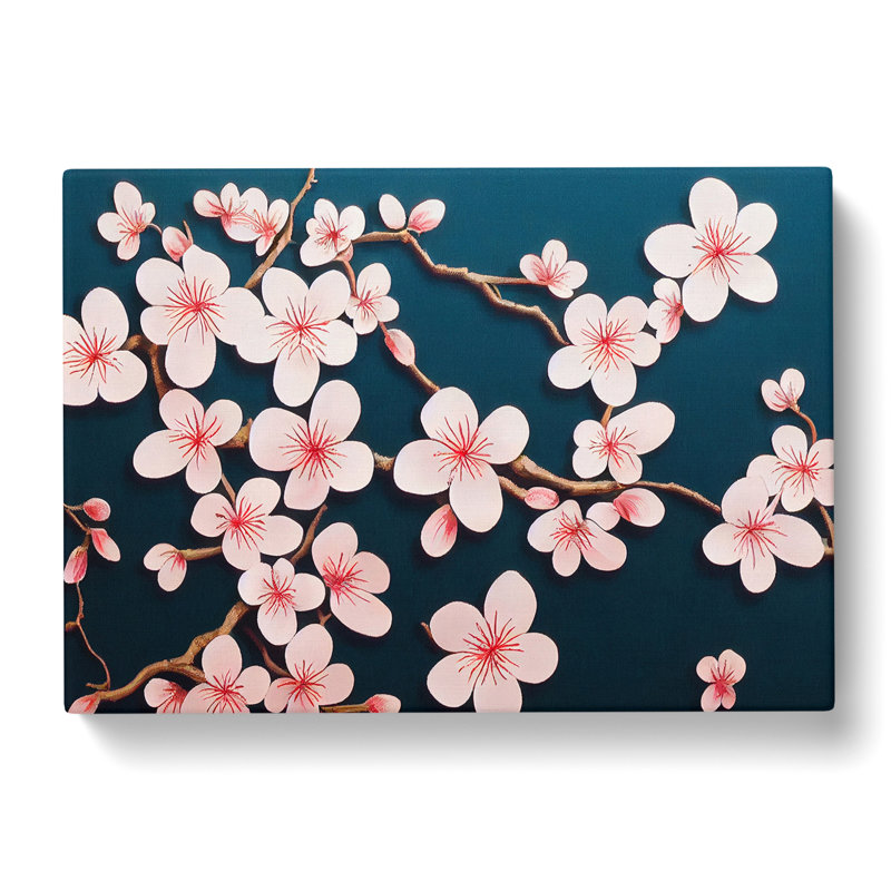 Virtuous Cherry Blossom Tree Flowers - Wrapped Canvas Print, 35cm H x 50cm W x 3cm D