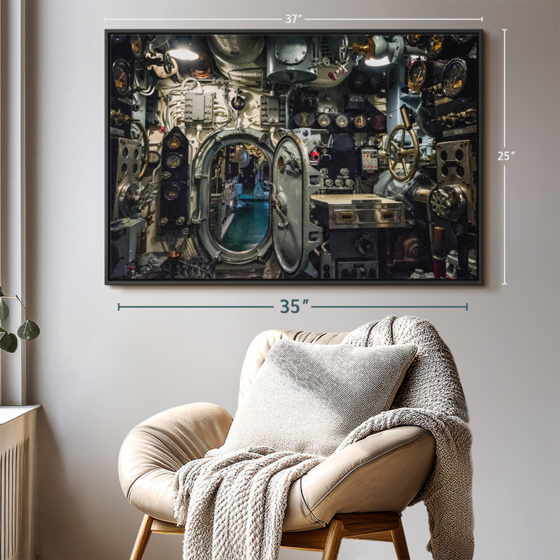 Submarine Control Room Canvas Print, 25" H x 37" W
