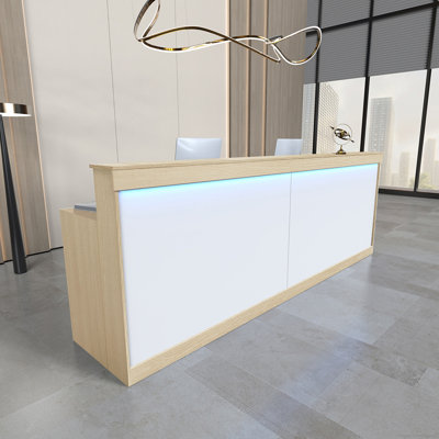 Modern Ergonomic Reception Desk With LED Lighting