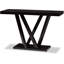 Table de canapé moderne avec base à piédestal, fabrication en bois d'ingénierie, assemblage facile
