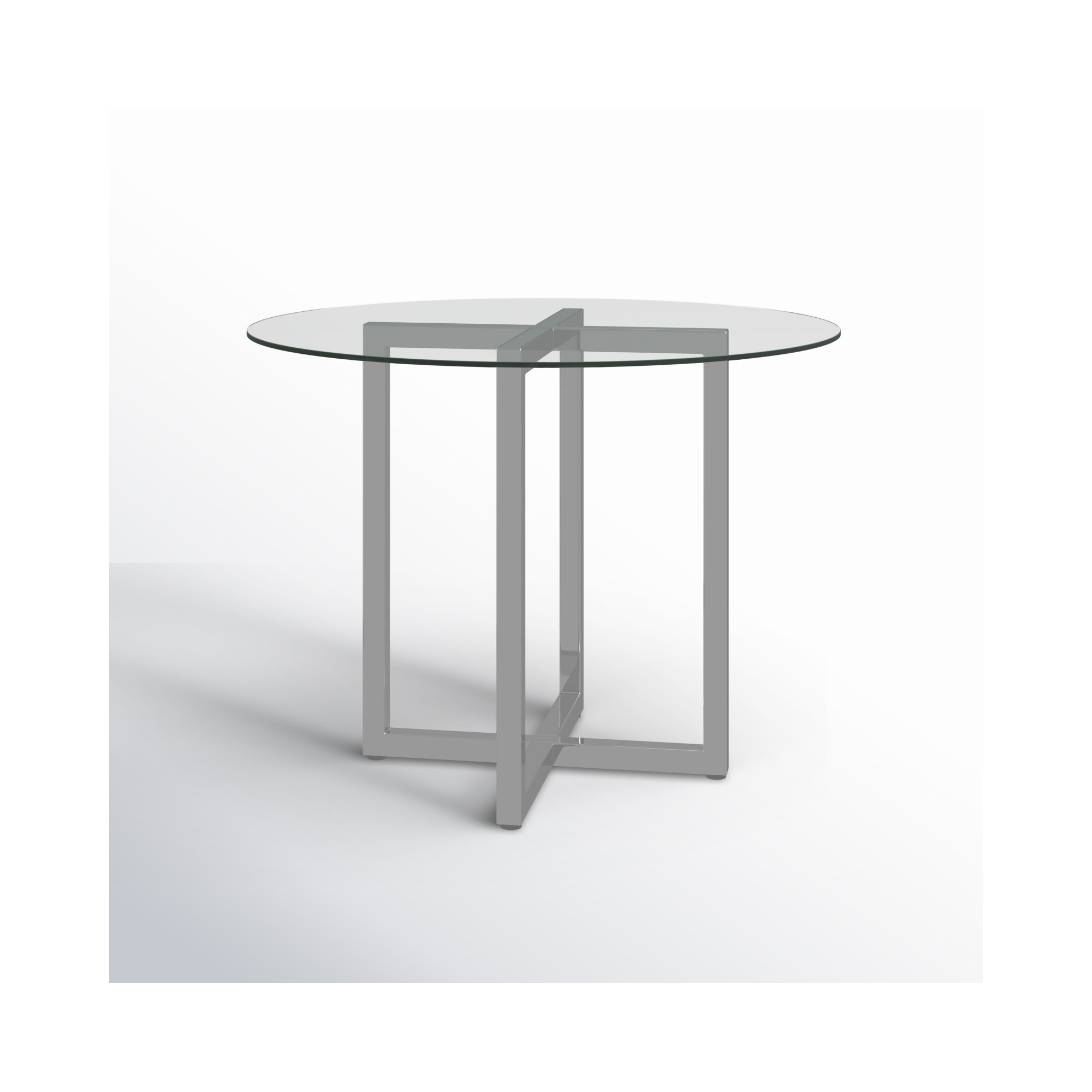Dern Glass Round Dining Table, Counter (36" Height), 48" W x 48" L