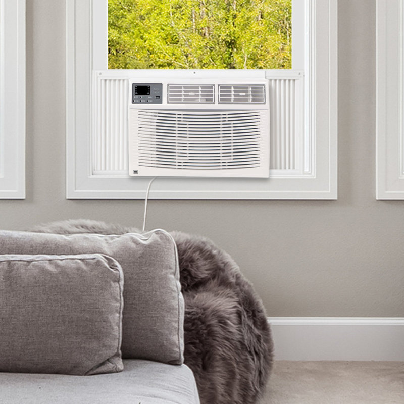 8000 BTU White Window Air Conditioner with Electronic Controls