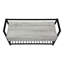 Banc moderne moderne 42 po avec cadre en stratifié gris et attaches en métal noir